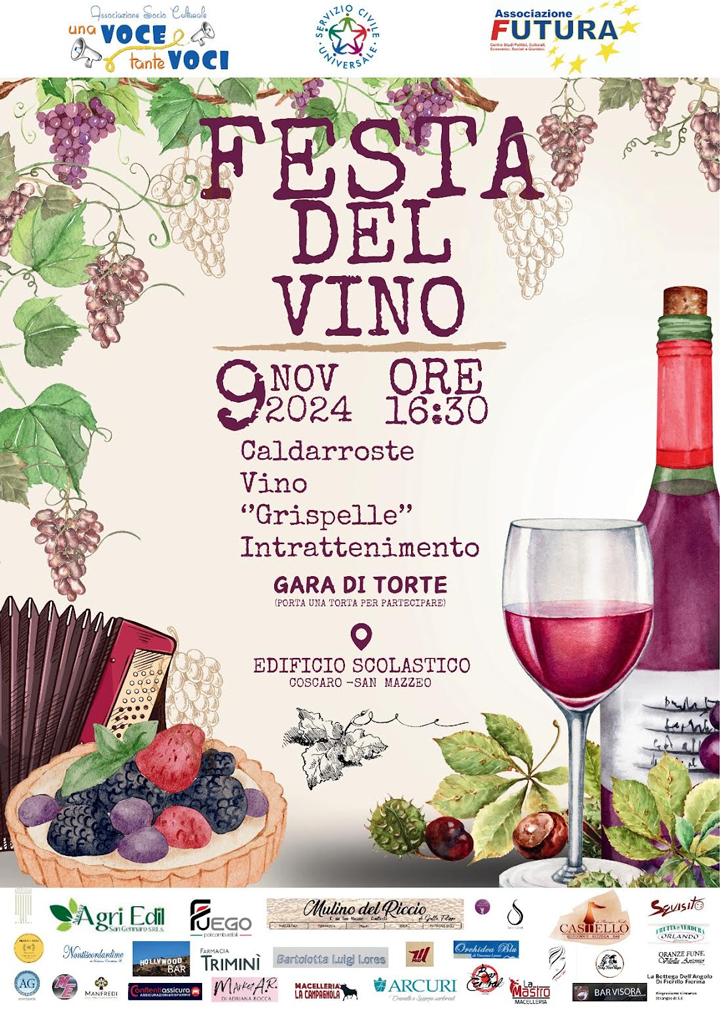 CONFLENTI (CS) - Il 9 novembre a San Mazzeo la Festa del Vino