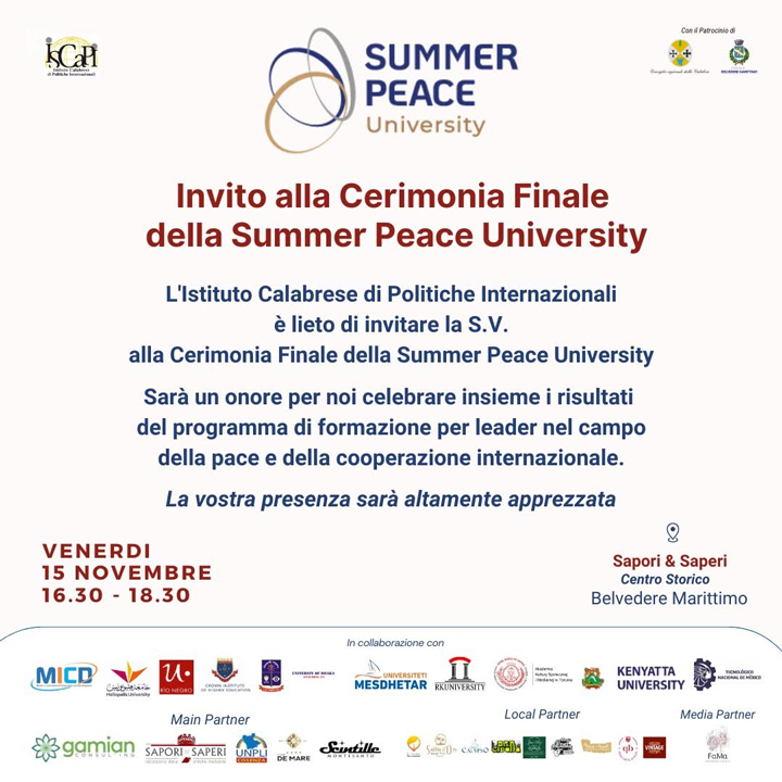 BELVEDERE MARITTIMO (CS) - Si chiude la Summer Peace University