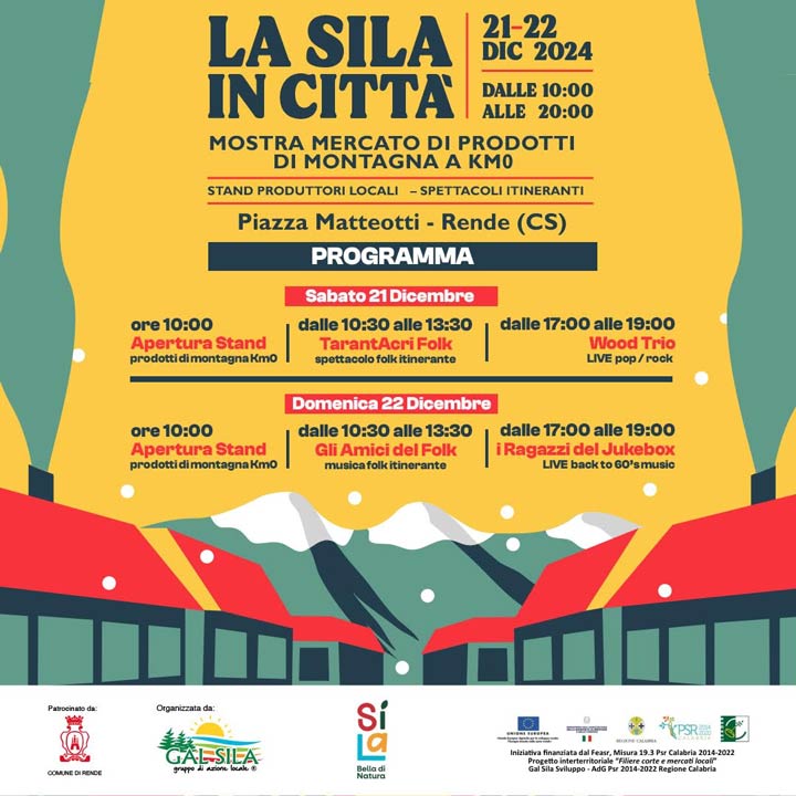 Il 21 e 22 dicembre l'evento "La Sila in Città"