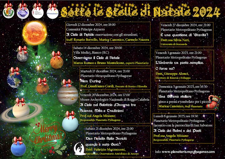 Gli eventi di Natale al Planetarium Pythagoras