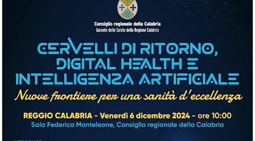 Al Consiglio regionale il convegno "Cervelli di ritorno, Digital Health e Intelligenza artificiale"