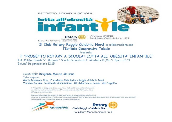 Il Rotary entra a scuola con il progetto "Lotta all'obesità infantile