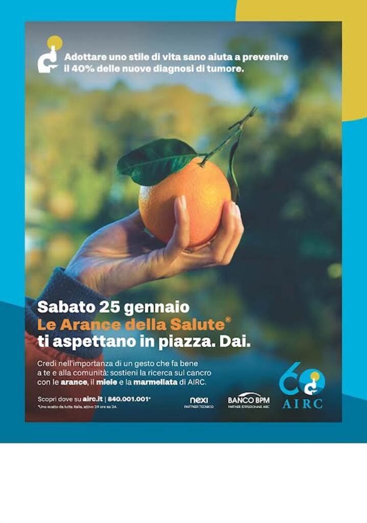 Sabato tornano le Arance della Salute