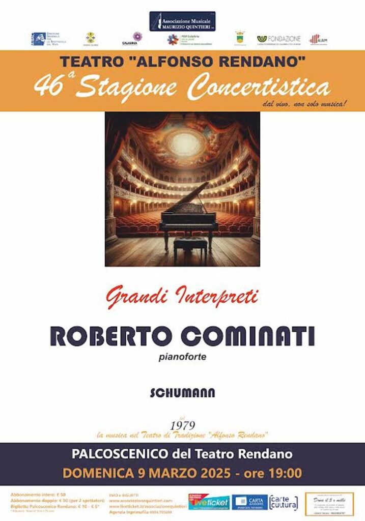 COSENZA - Domenica il concerto del pianista Roberto Cominati