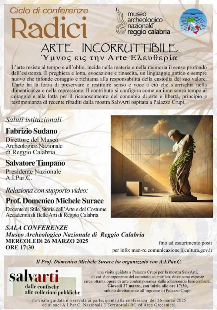 Mercoledì l'incontro sul tema "Arte Incorruttibile"