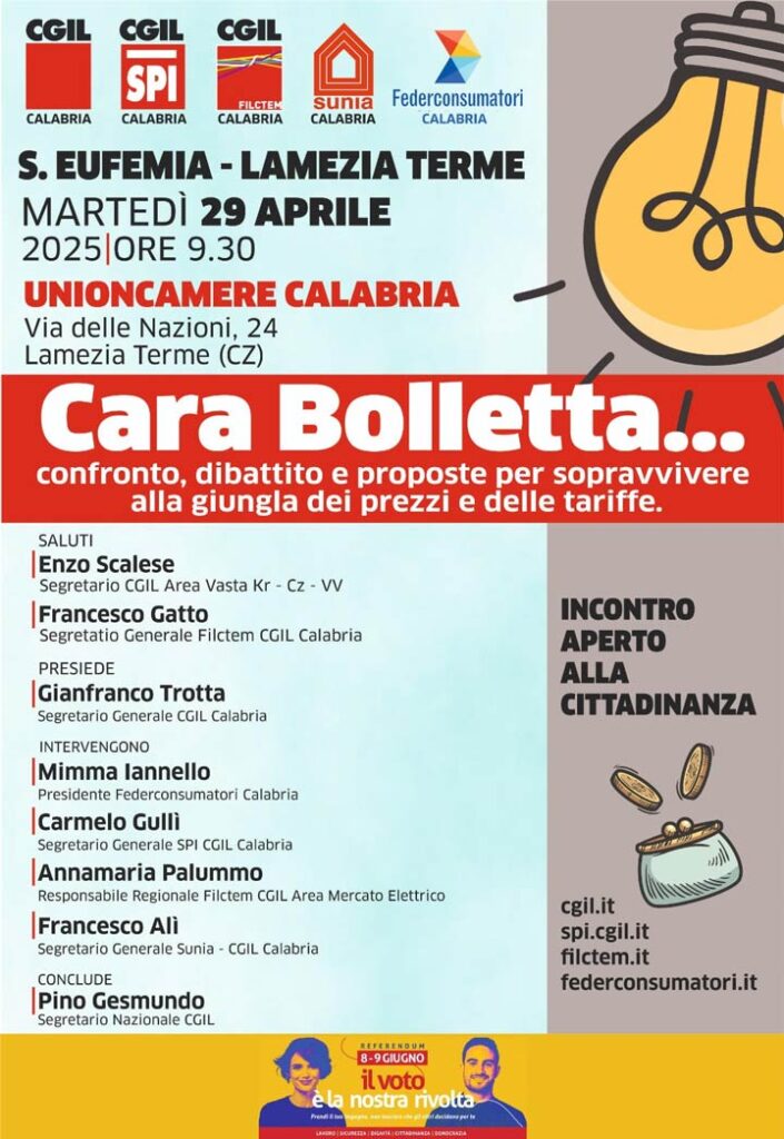 L'iniziativa "Caro bolletta"