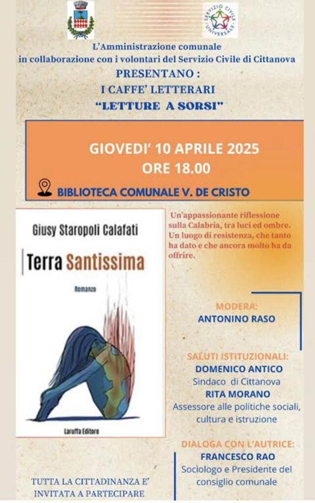CITTANOVA (RC) - Si presenta il libro "Terra Santissima” di Giusy Staropoli Calafati