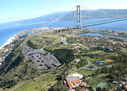 Rendering del progetto del Ponte sullo Stretto