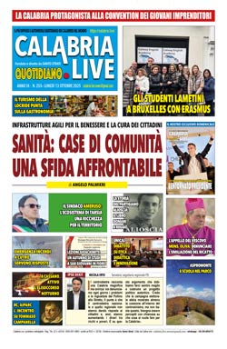 Calabria.Live quotidiano lunedì 13 ottobre 2025