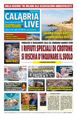 Calabria.Live quotidiano lunedì 27 ottobre 2025