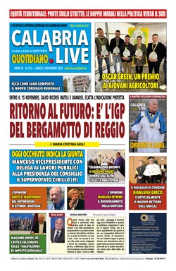 Calabria.Live quotidiano lunedì 3 novembre 2025