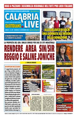 Calabria.Live quotidiano domenica 16 novembre 2025