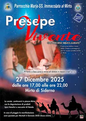 Presepe vivente a Mirto il 27 dicembre 2025