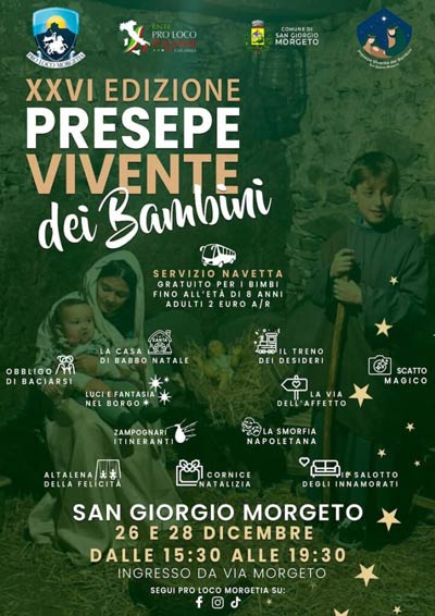 Il 26 dicembre a San Giorgio Morgeto la XVVI Edizione del Presepe vivente dei bambini