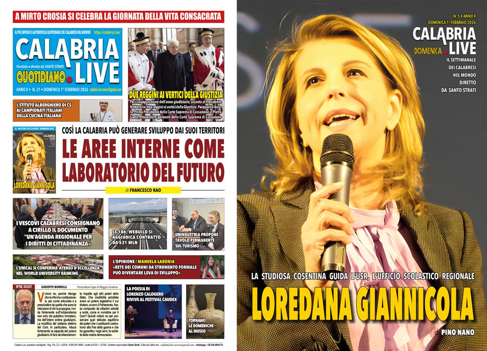 Calabria.Live le edizioni di domenica 1° febbraio 2026