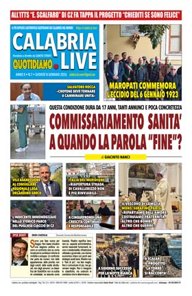 Calabria.Live quotidiano digitale venerdì 9 gennaio 2026