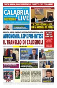 Calabria.Live quotidiano venerdì 13 febbraio 2026