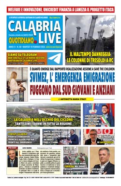 Calabria.Live quotidiano mercoledì 18 febbraio 2026