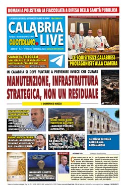 Calabria.Live quotidiano venerdì 13 marzo 2026