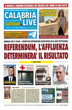 Calabria.Live quotidiano lunedì 23 marzo 2026