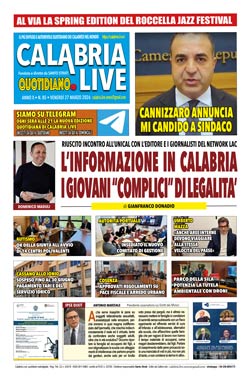 Calabria.Live quotidiano venerdì 27 marzo 2026