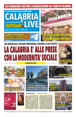Calabria.Live quotidiano lunedì 13 aprile 2026