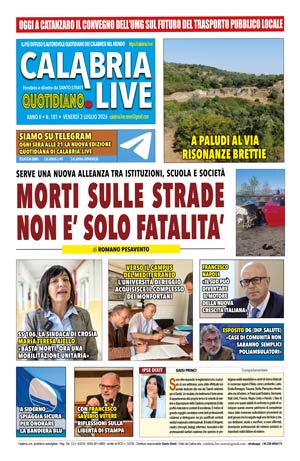 Calabria.live quotidiano venerdì 3 luglio 2026