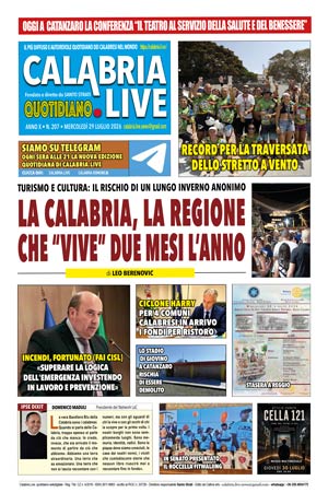 Calabria.Live quotidiano mercoledì 29 luglio 2026