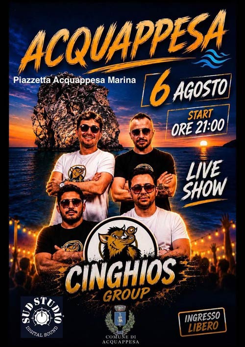 Acquappesa 6 agosto 2026 serata con i Cinghios