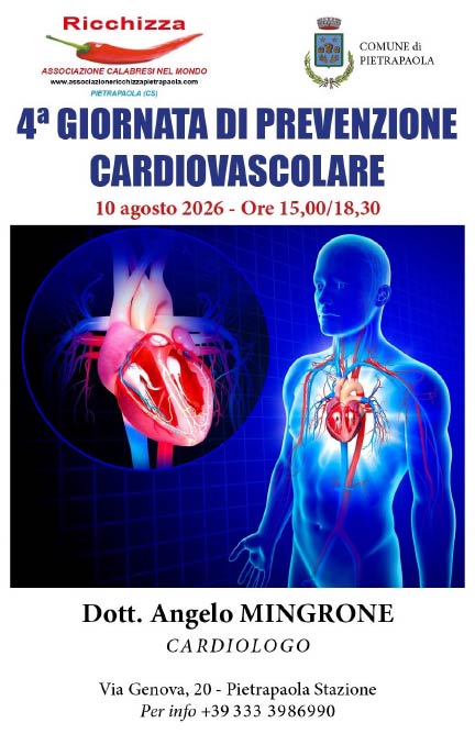 A Pietrapaola il 10 agosto Giornata di prevenzione cardiovascolare