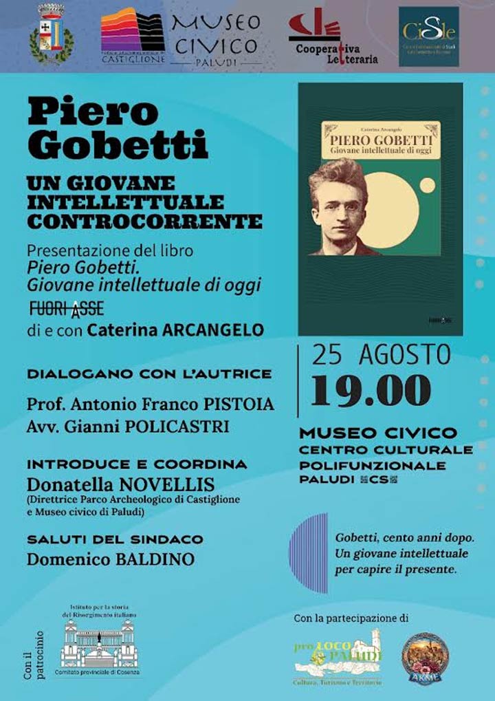 Al Museo civico di Paludi incontro su Piero Gobetti